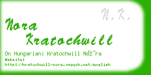 nora kratochwill business card